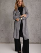 j&x Cardigan lung cu lână și decolteu în V Talei Bej Gri
