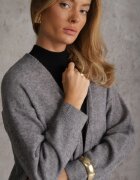 j&x Cardigan lung cu lână și decolteu în V Talei Bej Gri