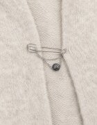 j&x Cardigan maxi neîncheiat cu lână cu glugă și broșă cu lanț Minvelda Bej