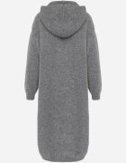 j&x Cardigan maxi neîncheiat cu lână cu glugă și broșă cu lanț Minvelda Gri