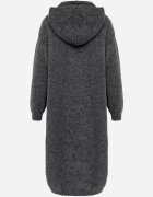 j&x Cardigan maxi neîncheiat cu lână cu glugă și broșă cu lanț Minvelda Gri închis