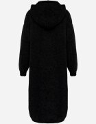 j&x Cardigan maxi neîncheiat cu lână cu glugă și broșă cu lanț Minvelda Negru