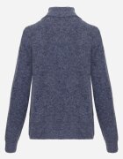 j&x Cardigan minimalist cu guler tip tunică din lână și bumbac cu fermoar Indine Albastru