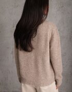 j&x Cardigan minimalist cu guler tip tunică din lână și bumbac cu fermoar Indine Bej