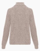 j&x Cardigan minimalist cu guler tip tunică din lână și bumbac cu fermoar Indine Bej