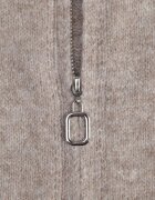 j&x Cardigan minimalist cu guler tip tunică din lână și bumbac cu fermoar Indine Bej
