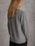 j&x Cardigan minimalist cu guler tip tunică din lână și bumbac cu fermoar Indine Gri