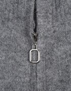 j&x Cardigan minimalist cu guler tip tunică din lână și bumbac cu fermoar Indine Gri