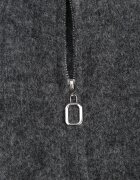j&x Cardigan minimalist cu guler tip tunică din lână și bumbac cu fermoar Indine Gri închis