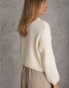 j&x Cardigan oversized cu lână și nasturi decorativi Anollis Bej deschis