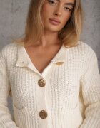 j&x Cardigan oversized cu lână și nasturi decorativi Anollis Bej deschis