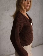 j&x Cardigan oversized cu lână și nasturi decorativi Anollis Maro