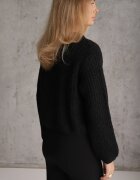 j&x Cardigan oversized cu lână și nasturi decorativi Anollis Negru
