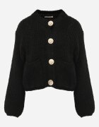 j&x Cardigan oversized cu lână și nasturi decorativi Anollis Negru