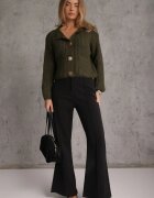 j&x Cardigan oversized cu lână și nasturi decorativi Anollis Verde