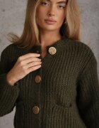 j&x Cardigan oversized cu lână și nasturi decorativi Anollis Verde
