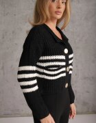 j&x Cardigan Pallem Negru