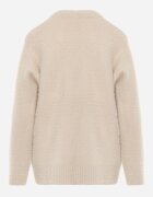 j&x Cardigan pufos cu fermoar din tricot cu efect fluffy lână și bumbac Selimena Bej