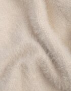 j&x Cardigan pufos cu fermoar din tricot cu efect fluffy lână și bumbac Selimena Bej