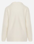 j&x Cardigan pufos cu fermoar din tricot cu efect fluffy lână și bumbac Selimena Bej deschis