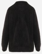j&x Cardigan pufos cu fermoar din tricot cu efect fluffy lână și bumbac Selimena Negru