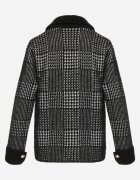 j&x Cardigan tweed cu lână cu nasturi bijuterie și buzunare cu clapă Alveme Negru