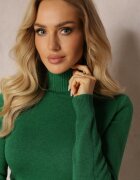 j&x Ciemnozielony Golf Dzianinowy Apasge