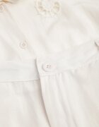 j&x Compleu Bej Boho din Bumbac Cămașă și Pantaloni cu Detalii Ajurate Runesa