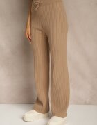 j&x Compleu Bej închis din tricot cu bumbac Pantaloni Vestă și Lung Cardigan Mevalinia