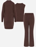 j&x Compleu din 3 piese din tricot cu bumbac: vestă cardigan și pantaloni Nordelia Maro