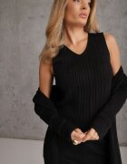 j&x Compleu din 3 piese din tricot cu bumbac: vestă cardigan și pantaloni Nordelia Negru