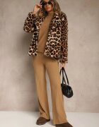 j&x Compleu Maro Reiat cu Bumbac Pulover Oversize și Pantaloni Largi Wedorena
