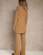 j&x Compleu Maro Reiat cu Bumbac Pulover Oversize și Pantaloni Largi Wedorena