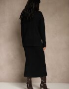 j&x Compleu Negru din Tricot cu Lână reiat Maletă și Fustă Creion Falirea