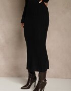 j&x Compleu Negru din Tricot cu Lână reiat Maletă și Fustă Creion Falirea