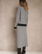 j&x Compleu tricotat Negru-Gri cu Bumbac Cardigan și Fustă Derrive