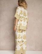 j&x Compleu Vâscoză Galben cu Imprimeu Oriental Pantaloni Largi și Tricou Pollialia