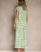 j&x Compleu Verde deschis din viscoză cu model floral Cămașă și Pantaloni Sonelienna