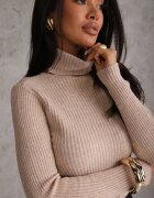 j&x Cu guler înalt cu bumbac Slim fit din material elastic Kuarisa Bej