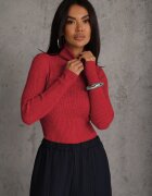 j&x Cu guler înalt cu bumbac Slim fit din material elastic Kuarisa Bordo