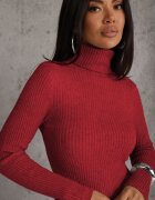 j&x Cu guler înalt cu bumbac Slim fit din material elastic Kuarisa Bordo