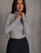 j&x Cu guler înalt cu bumbac Slim fit din material elastic Kuarisa Gri