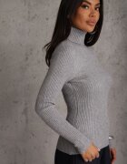 j&x Cu guler înalt cu bumbac Slim fit din material elastic Kuarisa Gri
