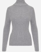 j&x Cu guler înalt cu bumbac Slim fit din material elastic Kuarisa Gri