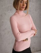 j&x Cu guler înalt cu bumbac Slim fit din material elastic Kuarisa Roz