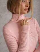 j&x Cu guler înalt cu bumbac Slim fit din material elastic Kuarisa Roz