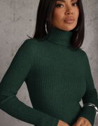 j&x Cu guler înalt cu bumbac Slim fit din material elastic Kuarisa Verde închis