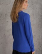 j&x Cu guler înalt cu lână decorat cu manșete striate în stil casual Katlina Albastru