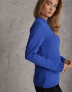 j&x Cu guler înalt cu lână decorat cu manșete striate în stil casual Katlina Albastru