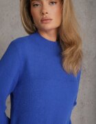 j&x Cu guler înalt cu lână decorat cu manșete striate în stil casual Katlina Albastru